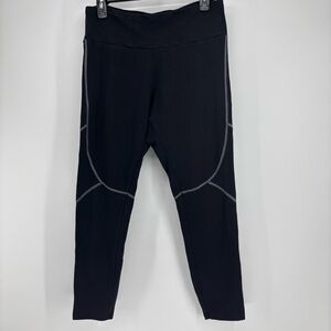 Express‎ Black Athletic Ankle Leggings Gray Stitching Size L NWOT Gym-wear